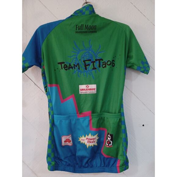 VOMAX CYCLING JERSEY Short Sleeve Zip up Women's Large Taos Cyclery Biking EUC - Picture 2 of 7